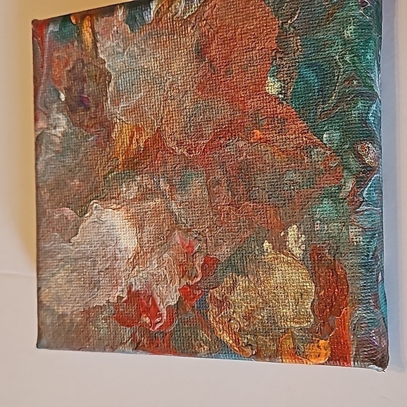 Hand Crafted acrylic pour fluid artwork upcycled wall decor handmade painting - Picture 12 of 12